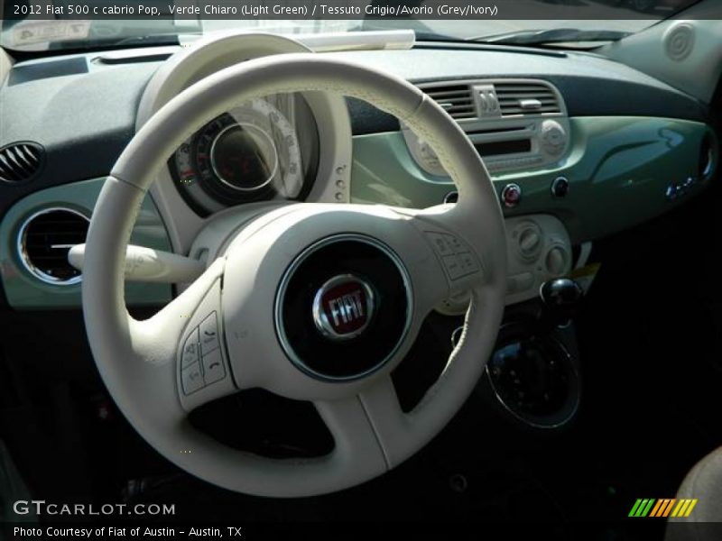 Verde Chiaro (Light Green) / Tessuto Grigio/Avorio (Grey/Ivory) 2012 Fiat 500 c cabrio Pop