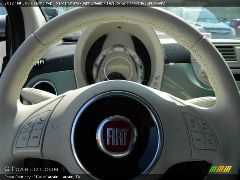 Verde Chiaro (Light Green) / Tessuto Grigio/Avorio (Grey/Ivory) 2012 Fiat 500 c cabrio Pop