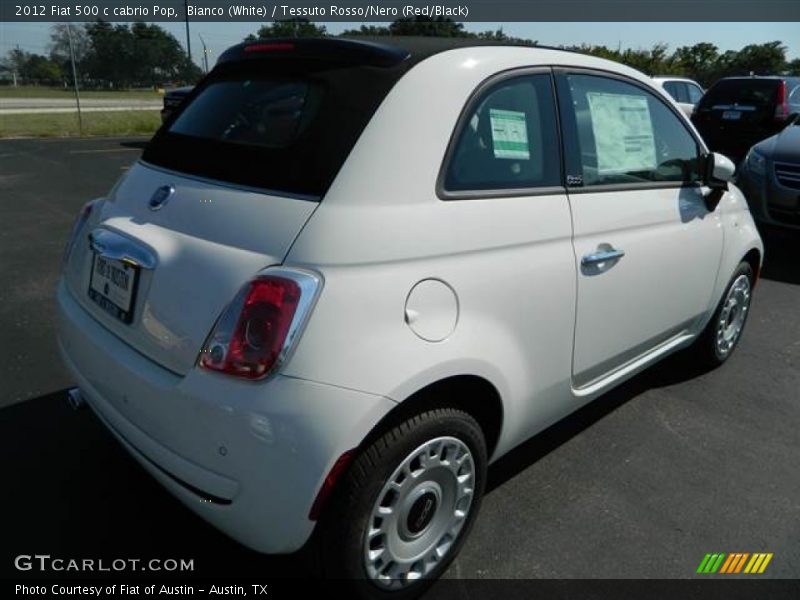 Bianco (White) / Tessuto Rosso/Nero (Red/Black) 2012 Fiat 500 c cabrio Pop