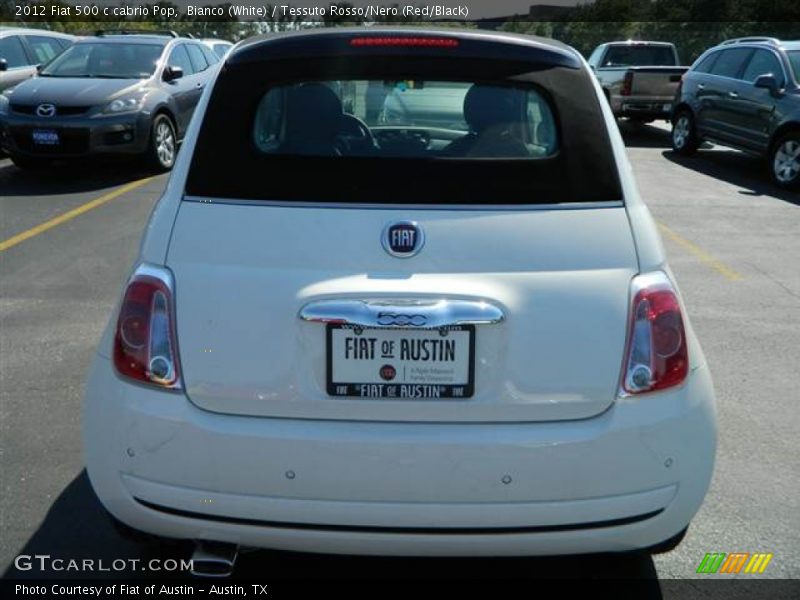 Bianco (White) / Tessuto Rosso/Nero (Red/Black) 2012 Fiat 500 c cabrio Pop