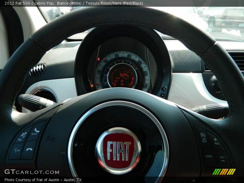 Bianco (White) / Tessuto Rosso/Nero (Red/Black) 2012 Fiat 500 c cabrio Pop