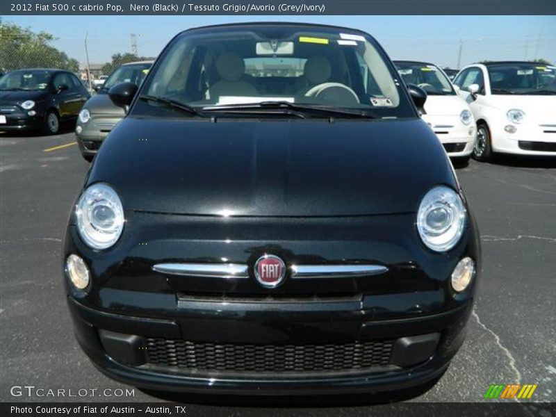 Nero (Black) / Tessuto Grigio/Avorio (Grey/Ivory) 2012 Fiat 500 c cabrio Pop