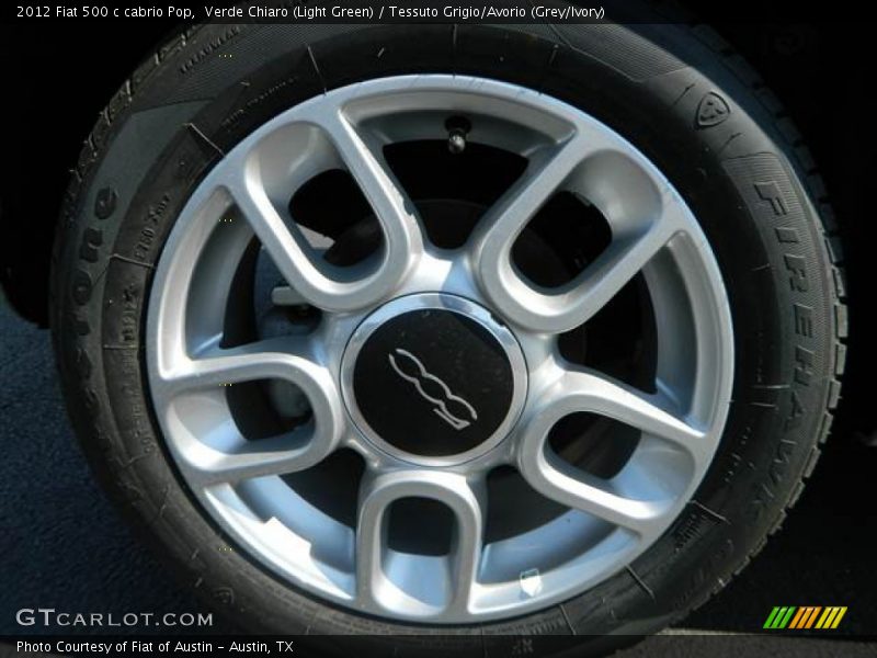 Verde Chiaro (Light Green) / Tessuto Grigio/Avorio (Grey/Ivory) 2012 Fiat 500 c cabrio Pop
