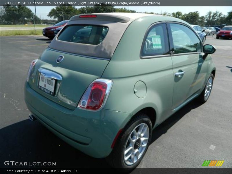 Verde Chiaro (Light Green) / Tessuto Grigio/Avorio (Grey/Ivory) 2012 Fiat 500 c cabrio Pop