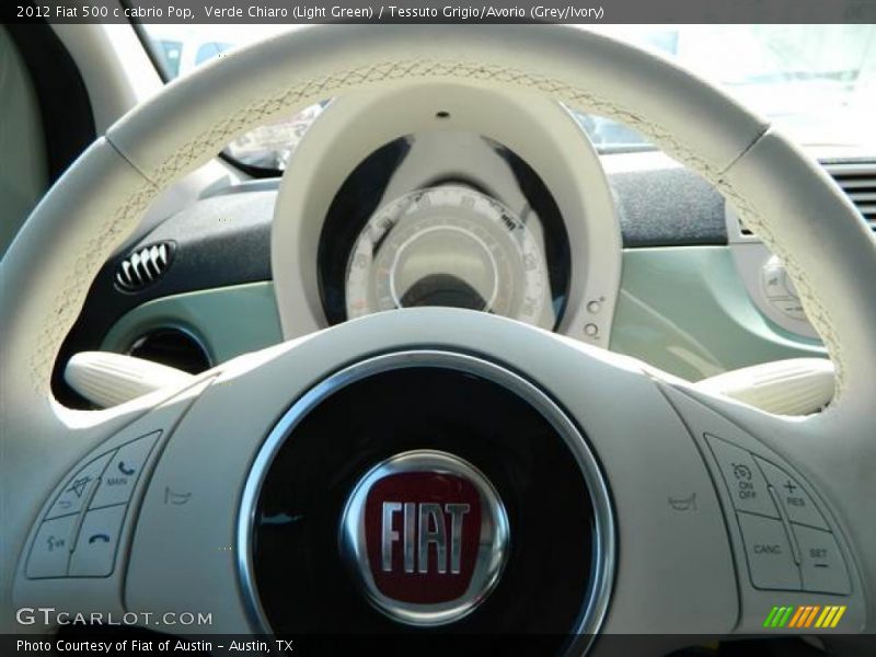 Verde Chiaro (Light Green) / Tessuto Grigio/Avorio (Grey/Ivory) 2012 Fiat 500 c cabrio Pop