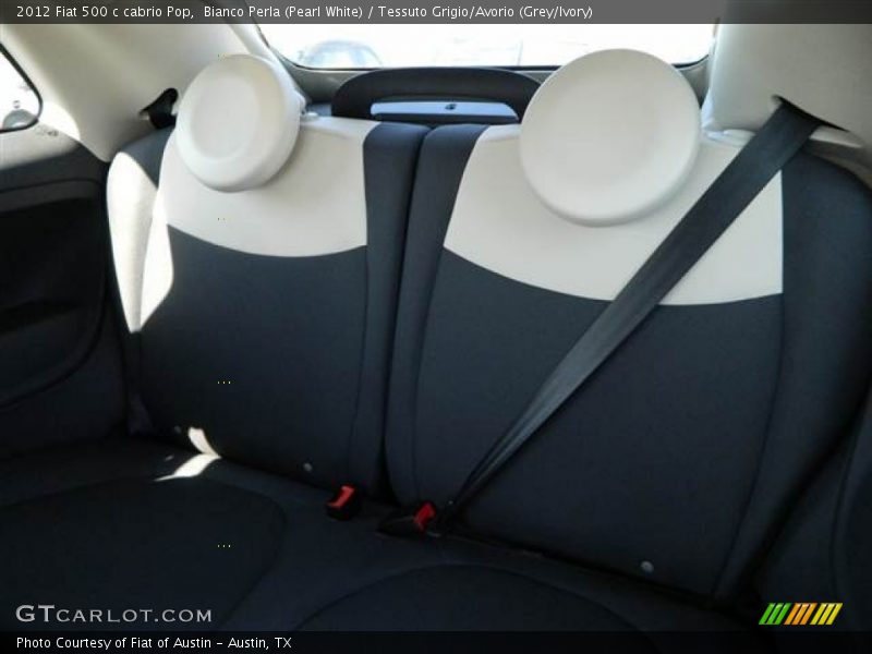 Bianco Perla (Pearl White) / Tessuto Grigio/Avorio (Grey/Ivory) 2012 Fiat 500 c cabrio Pop