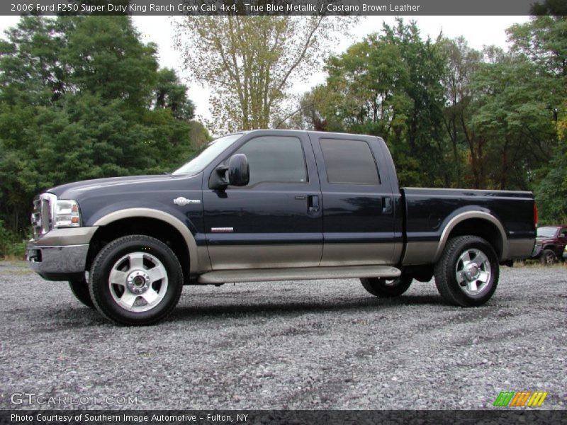 True Blue Metallic / Castano Brown Leather 2006 Ford F250 Super Duty King Ranch Crew Cab 4x4