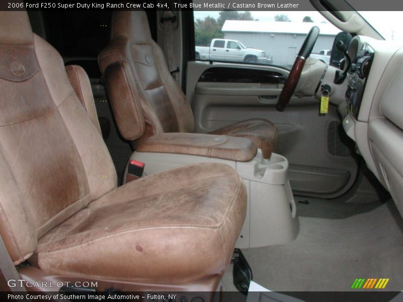 True Blue Metallic / Castano Brown Leather 2006 Ford F250 Super Duty King Ranch Crew Cab 4x4