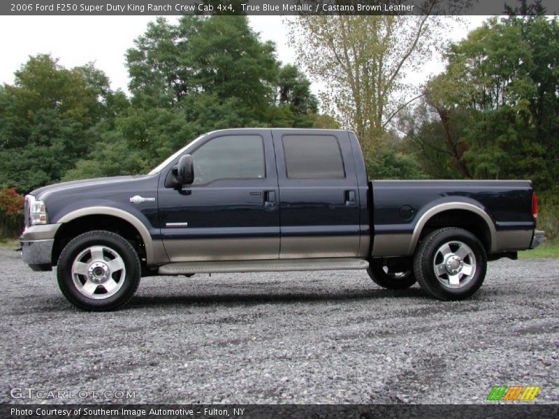 True Blue Metallic / Castano Brown Leather 2006 Ford F250 Super Duty King Ranch Crew Cab 4x4