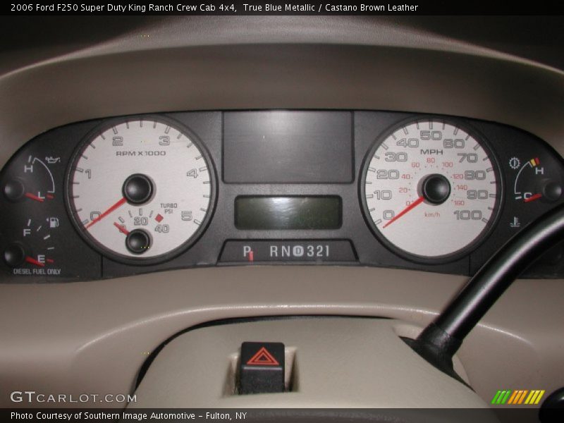 True Blue Metallic / Castano Brown Leather 2006 Ford F250 Super Duty King Ranch Crew Cab 4x4