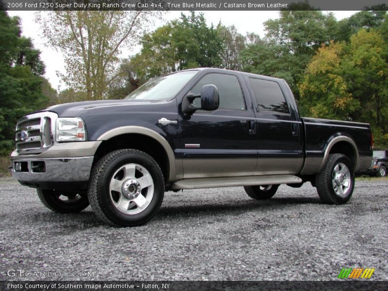 True Blue Metallic / Castano Brown Leather 2006 Ford F250 Super Duty King Ranch Crew Cab 4x4