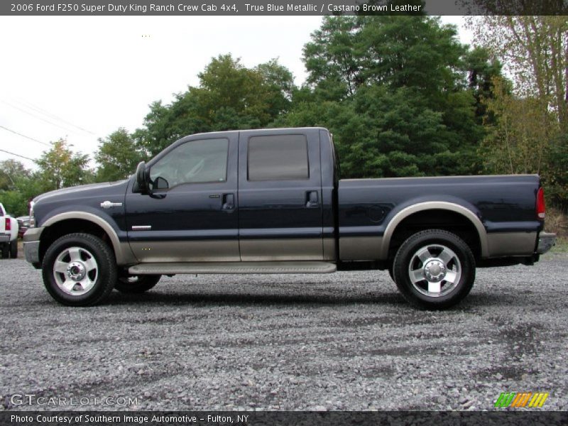 True Blue Metallic / Castano Brown Leather 2006 Ford F250 Super Duty King Ranch Crew Cab 4x4