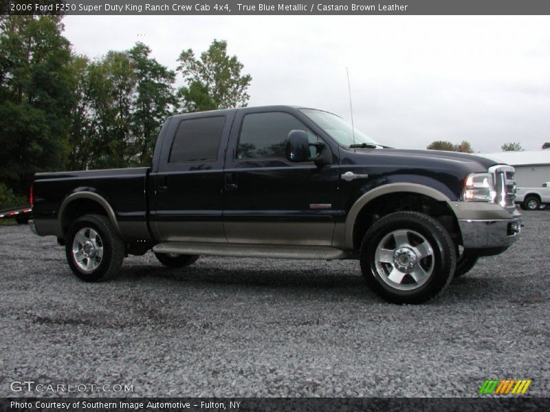 True Blue Metallic / Castano Brown Leather 2006 Ford F250 Super Duty King Ranch Crew Cab 4x4