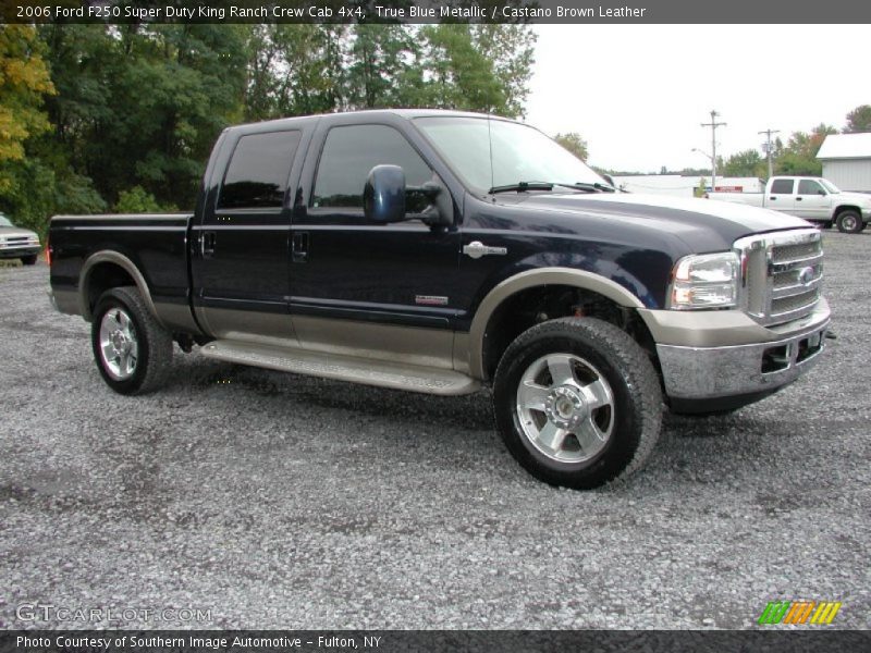 True Blue Metallic / Castano Brown Leather 2006 Ford F250 Super Duty King Ranch Crew Cab 4x4