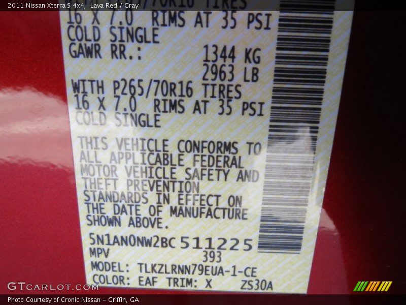Lava Red / Gray 2011 Nissan Xterra S 4x4