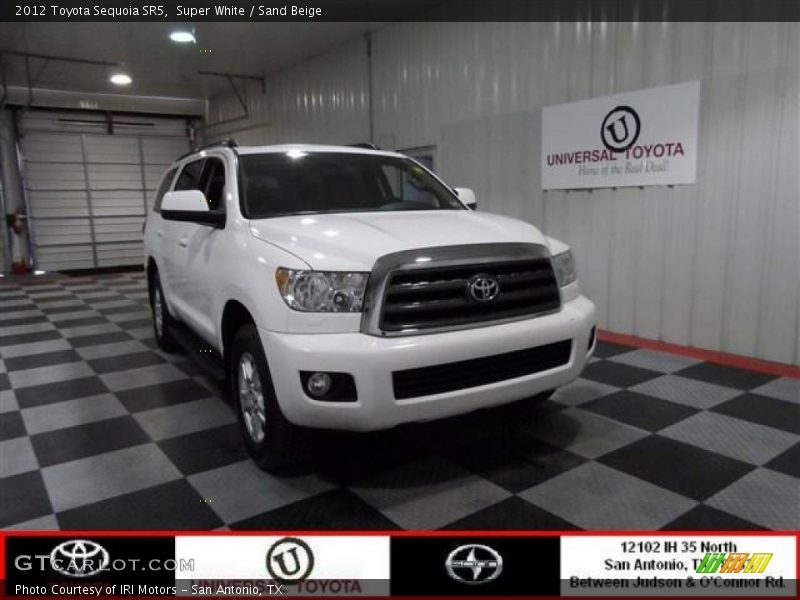 Super White / Sand Beige 2012 Toyota Sequoia SR5