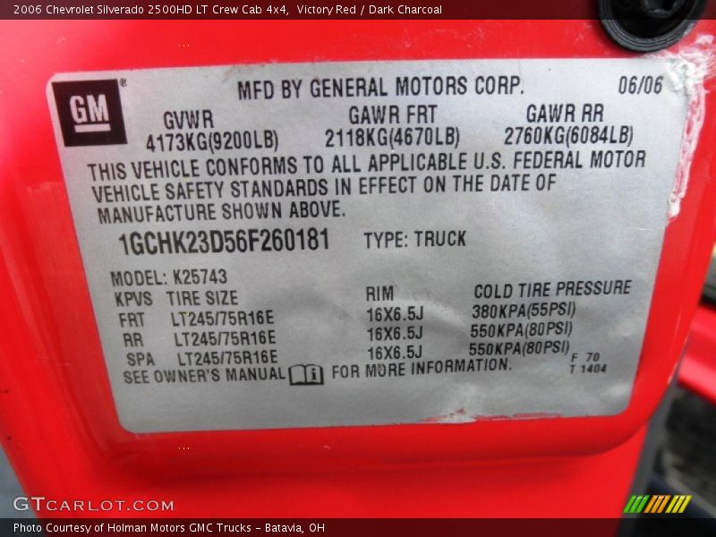 Victory Red / Dark Charcoal 2006 Chevrolet Silverado 2500HD LT Crew Cab 4x4