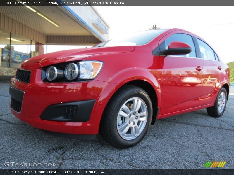 Victory Red / Jet Black/Dark Titanium 2013 Chevrolet Sonic LT Sedan