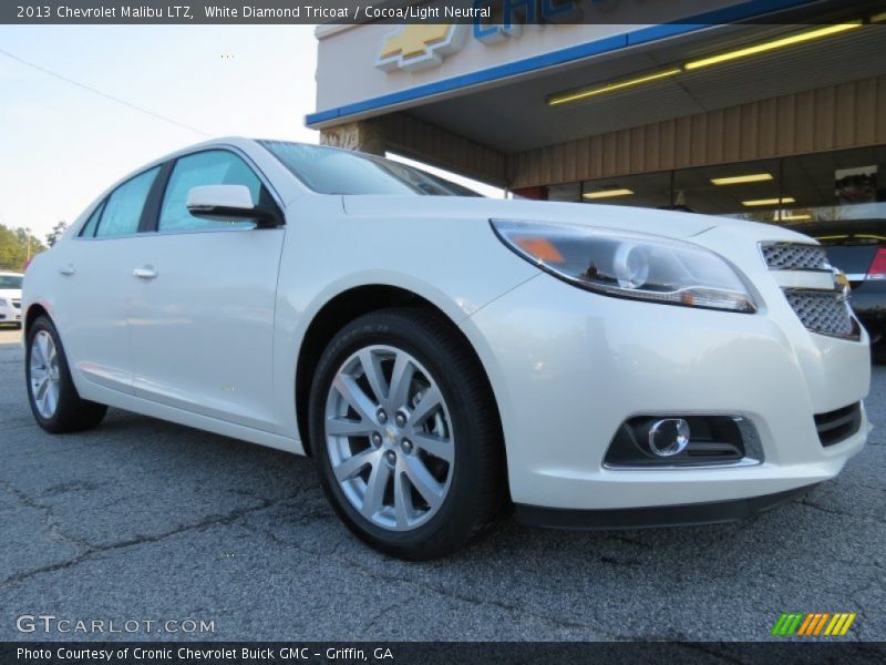 White Diamond Tricoat / Cocoa/Light Neutral 2013 Chevrolet Malibu LTZ