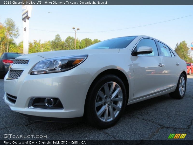 White Diamond Tricoat / Cocoa/Light Neutral 2013 Chevrolet Malibu LTZ
