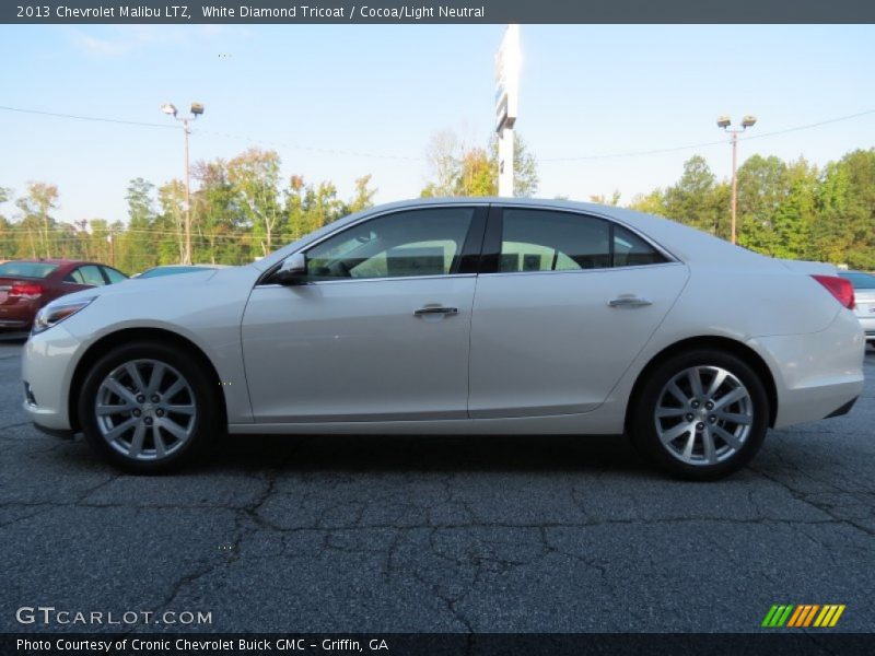 White Diamond Tricoat / Cocoa/Light Neutral 2013 Chevrolet Malibu LTZ