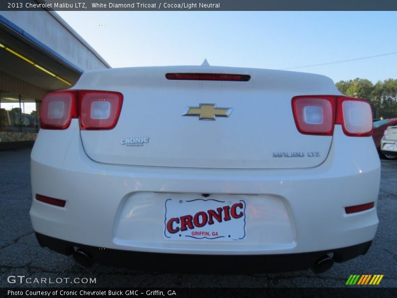White Diamond Tricoat / Cocoa/Light Neutral 2013 Chevrolet Malibu LTZ