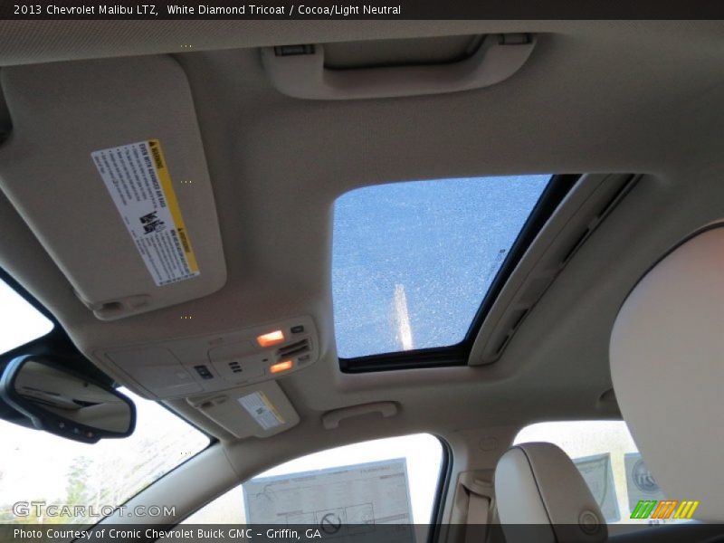 White Diamond Tricoat / Cocoa/Light Neutral 2013 Chevrolet Malibu LTZ