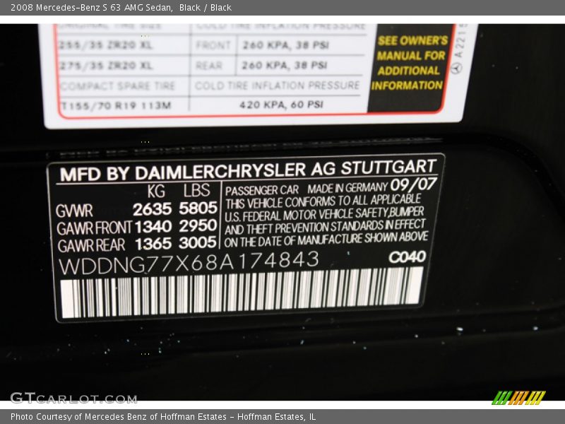 Black / Black 2008 Mercedes-Benz S 63 AMG Sedan