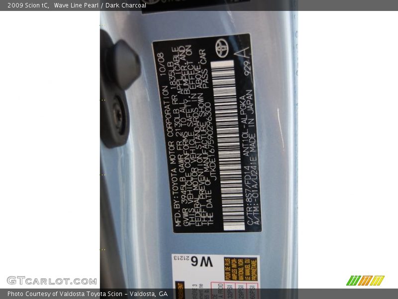 Wave Line Pearl / Dark Charcoal 2009 Scion tC