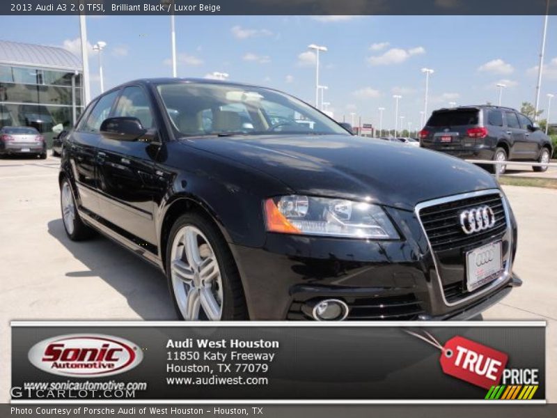 Brilliant Black / Luxor Beige 2013 Audi A3 2.0 TFSI