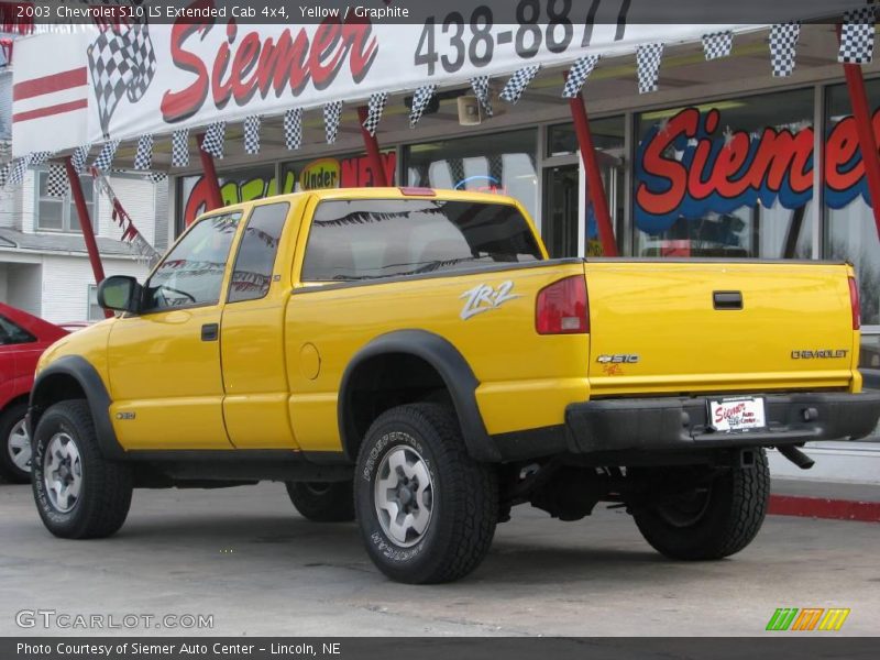 Yellow / Graphite 2003 Chevrolet S10 LS Extended Cab 4x4