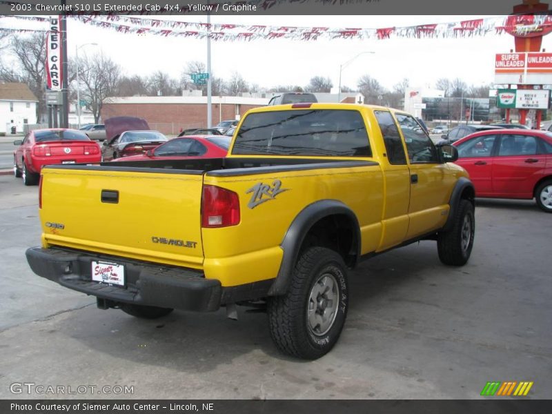 Yellow / Graphite 2003 Chevrolet S10 LS Extended Cab 4x4