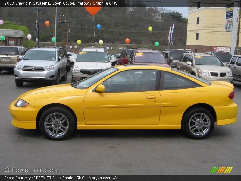 Yellow / Graphite Gray 2003 Chevrolet Cavalier LS Sport Coupe