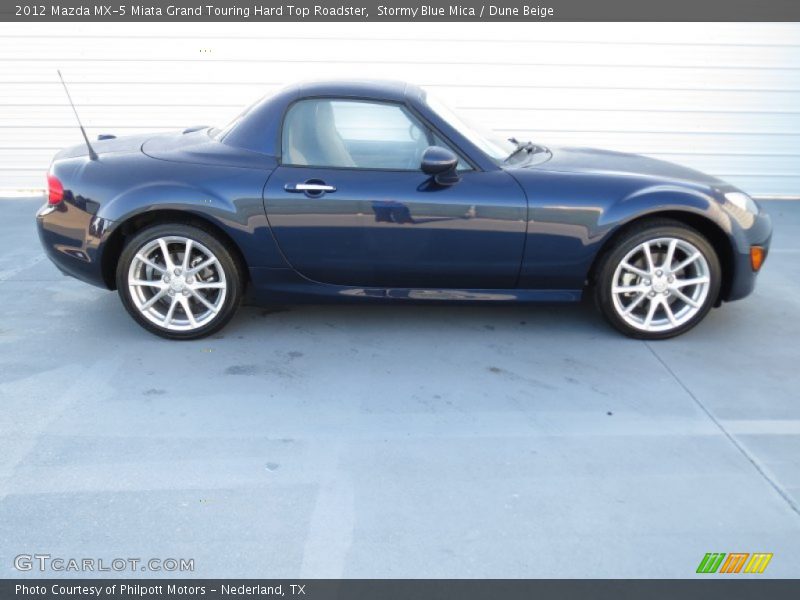 Stormy Blue Mica / Dune Beige 2012 Mazda MX-5 Miata Grand Touring Hard Top Roadster