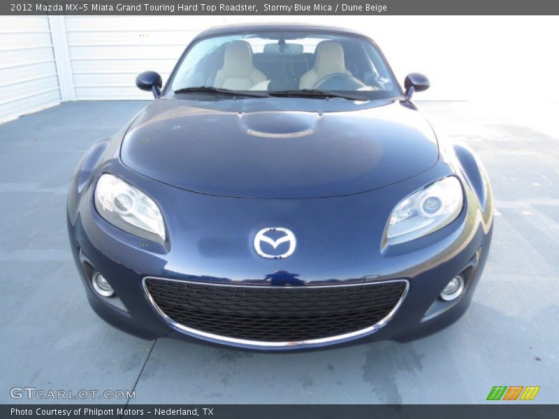 Stormy Blue Mica / Dune Beige 2012 Mazda MX-5 Miata Grand Touring Hard Top Roadster