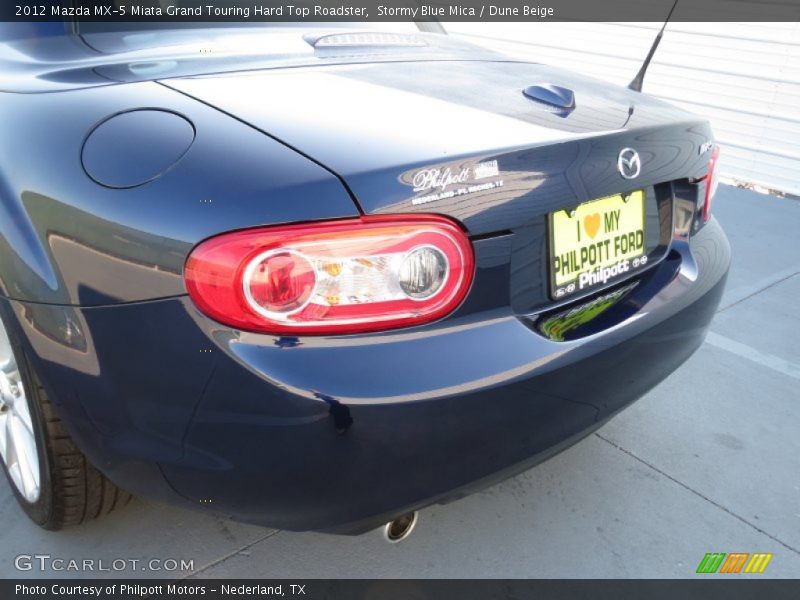 Stormy Blue Mica / Dune Beige 2012 Mazda MX-5 Miata Grand Touring Hard Top Roadster