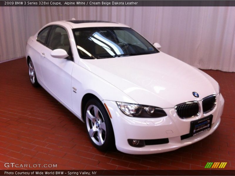 Alpine White / Cream Beige Dakota Leather 2009 BMW 3 Series 328xi Coupe