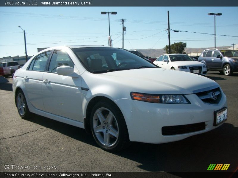 White Diamond Pearl / Camel 2005 Acura TL 3.2