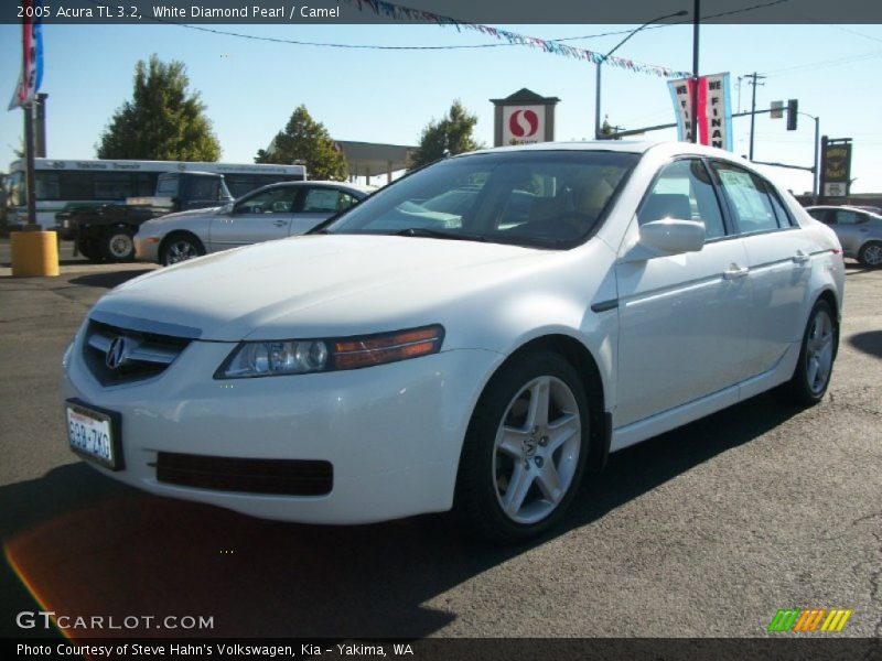 White Diamond Pearl / Camel 2005 Acura TL 3.2