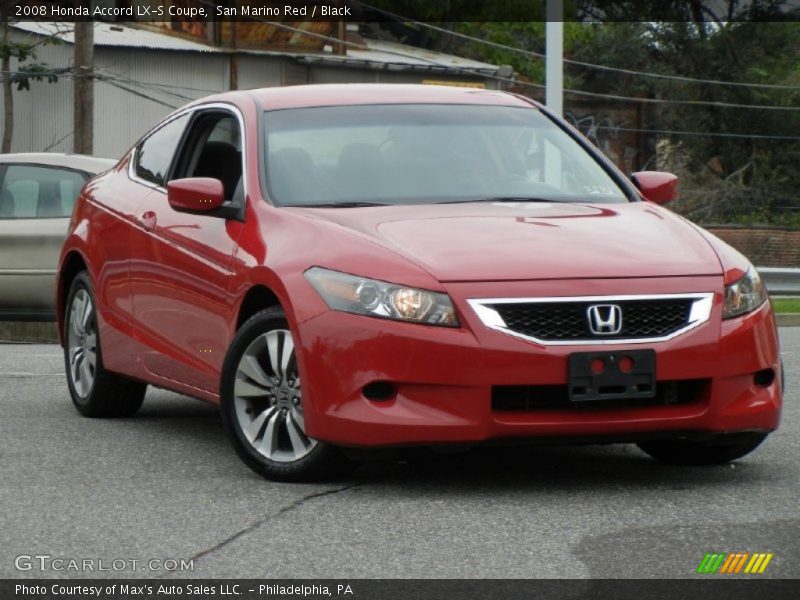San Marino Red / Black 2008 Honda Accord LX-S Coupe