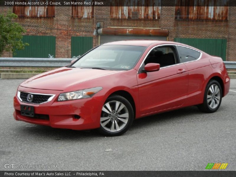 San Marino Red / Black 2008 Honda Accord LX-S Coupe