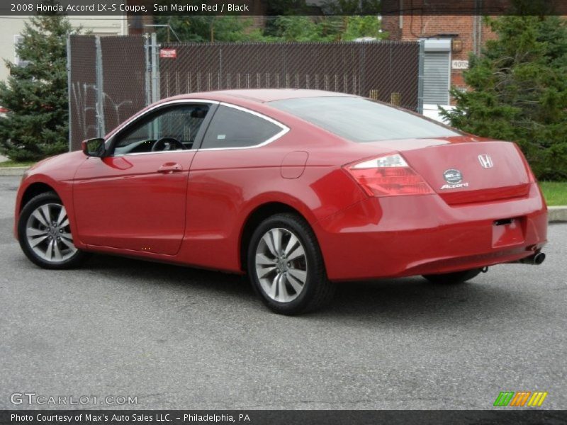 San Marino Red / Black 2008 Honda Accord LX-S Coupe