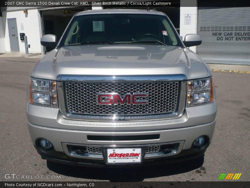 Silver Birch Metallic / Cocoa/Light Cashmere 2007 GMC Sierra 1500 Denali Crew Cab AWD