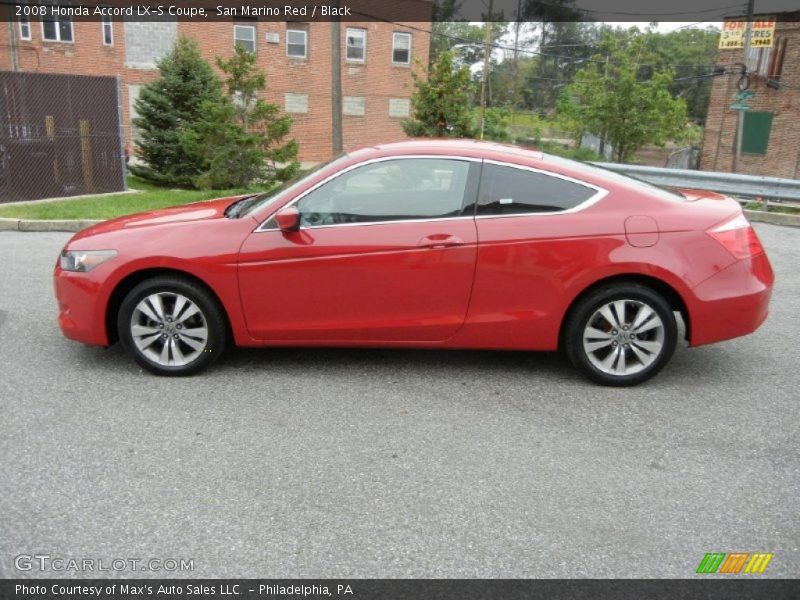 San Marino Red / Black 2008 Honda Accord LX-S Coupe