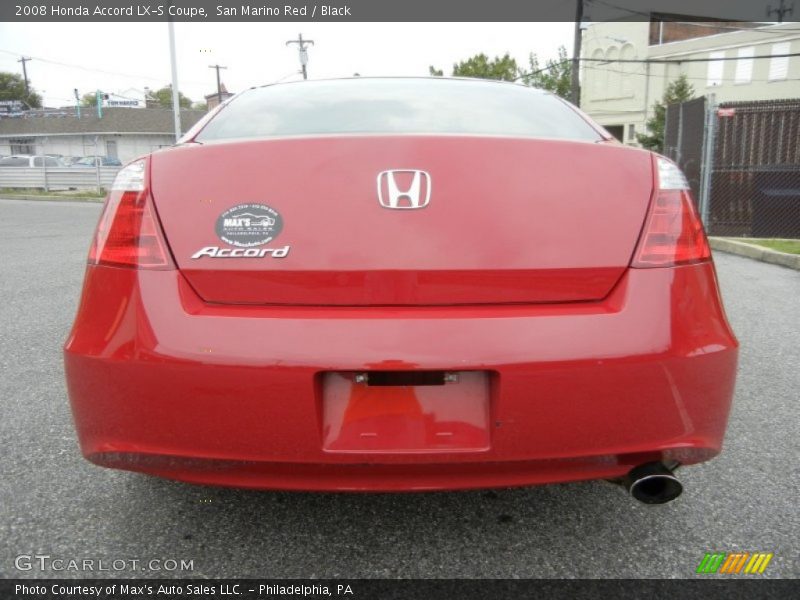 San Marino Red / Black 2008 Honda Accord LX-S Coupe