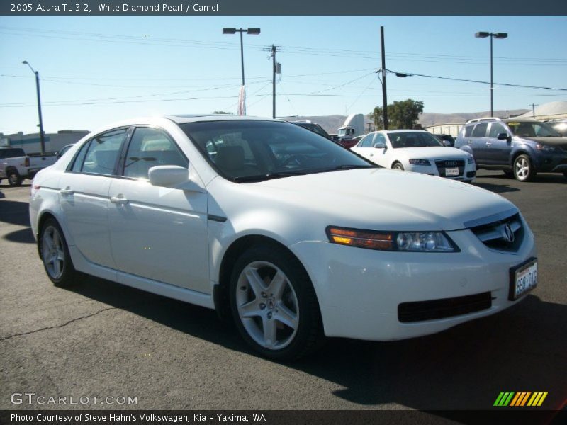 White Diamond Pearl / Camel 2005 Acura TL 3.2