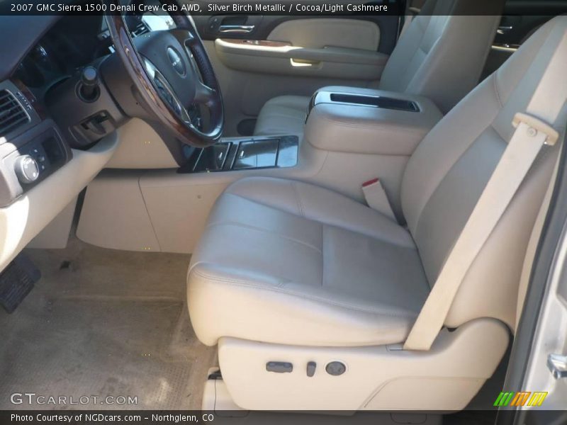 Silver Birch Metallic / Cocoa/Light Cashmere 2007 GMC Sierra 1500 Denali Crew Cab AWD