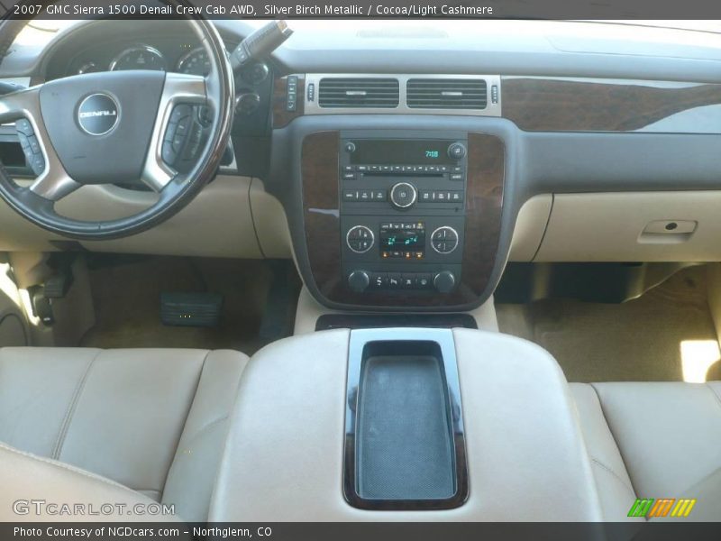 Silver Birch Metallic / Cocoa/Light Cashmere 2007 GMC Sierra 1500 Denali Crew Cab AWD