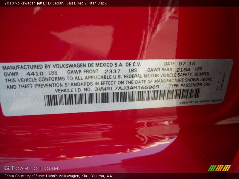 Salsa Red / Titan Black 2010 Volkswagen Jetta TDI Sedan