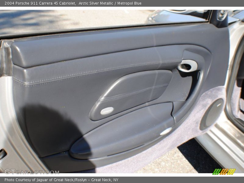 Arctic Silver Metallic / Metropol Blue 2004 Porsche 911 Carrera 4S Cabriolet